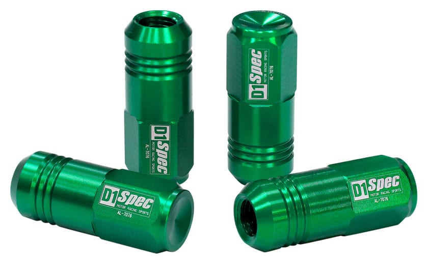 Nakrętki D1Spec Replika Alu EW M12x1,5 50mm Zielone