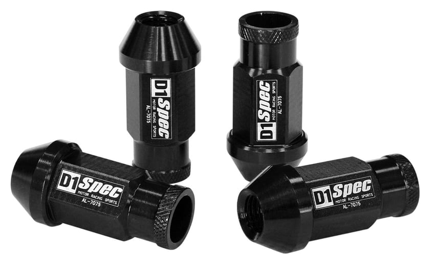 Nakrętki D1Spec Replika Alu Race M12x1,25 50mm Czarne