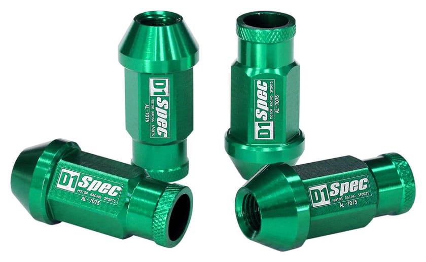 Nakrętki D1Spec Replika Alu Race M12x1,25 50mm Zielone