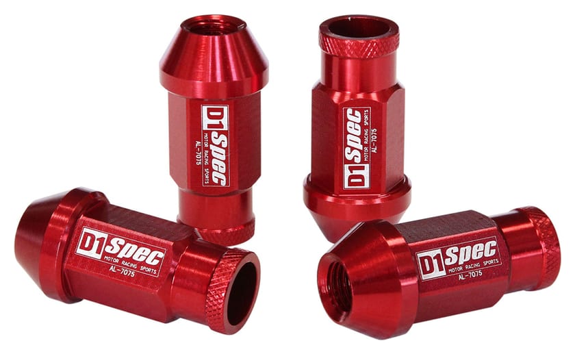 Nakrętki D1Spec Replika Alu Race M12x1,5 50mm Czerwone