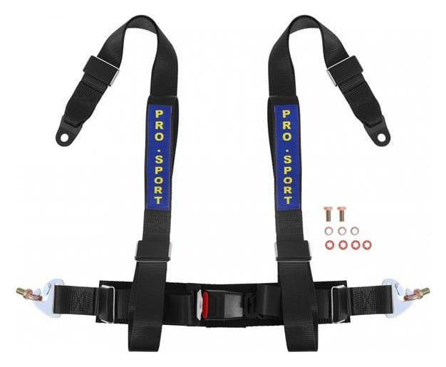 Pasy sportowe 4p 2" Czarne - Pro Sport