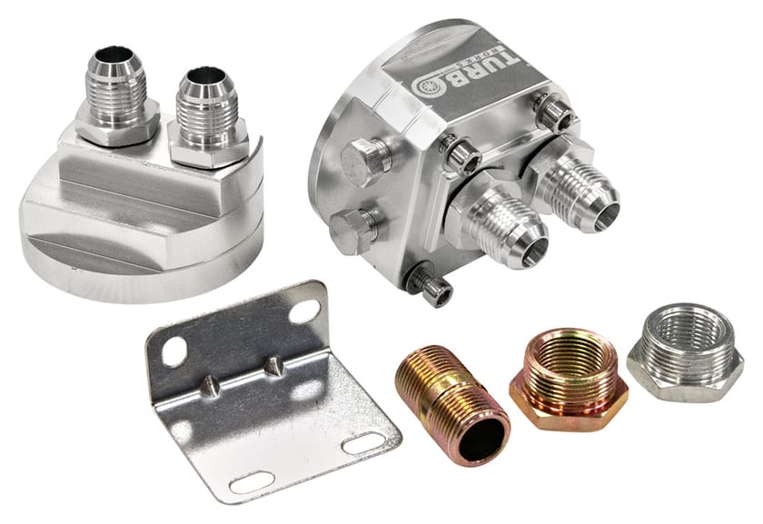 Podstawa Adapter relokator filtra Oleju Turboworks AN8 Srebrny