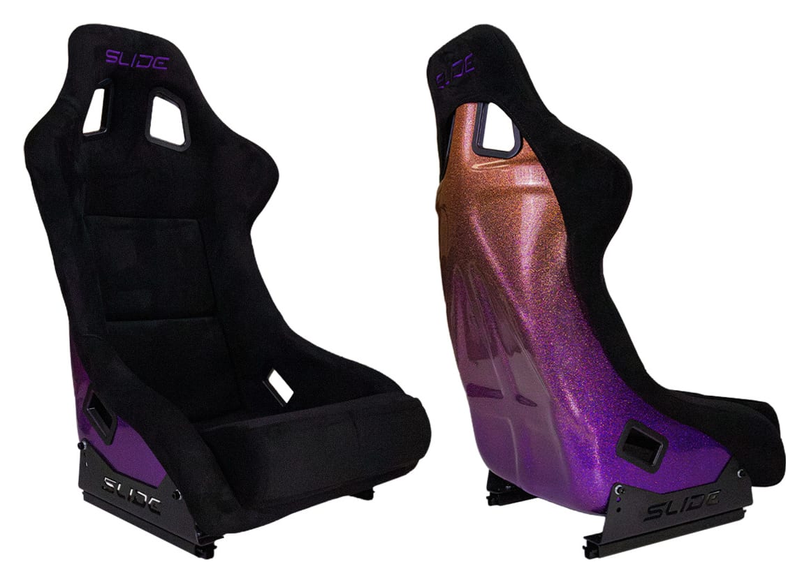 Fotel sportowy SLIDE KS2 Premium Black Welur & Gradient Glitter