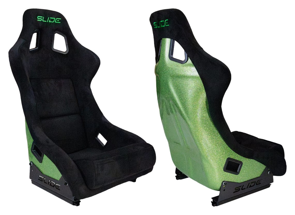 Fotel sportowy SLIDE KS2 Premium Black & Welur Green Glitter