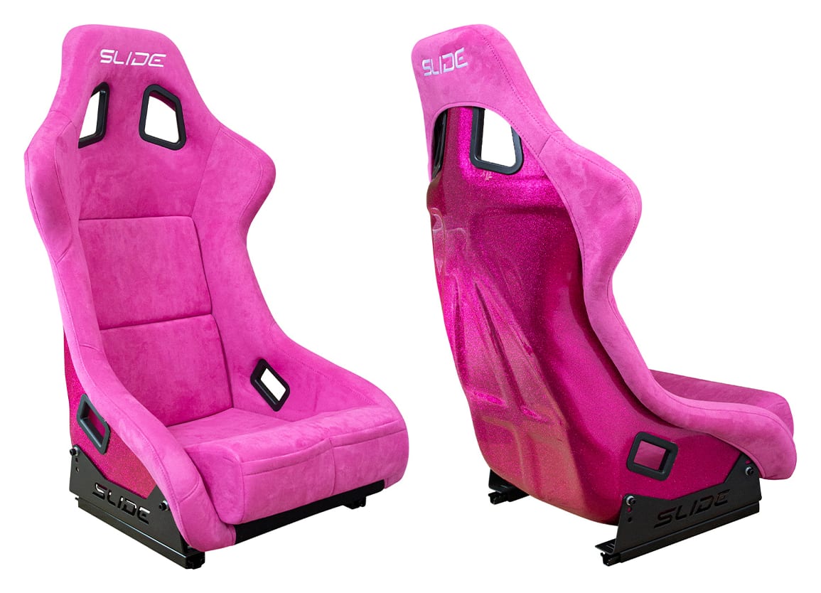 Fotel sportowy SLIDE KS2 Premium Pink Welur Bright Pink Glitter