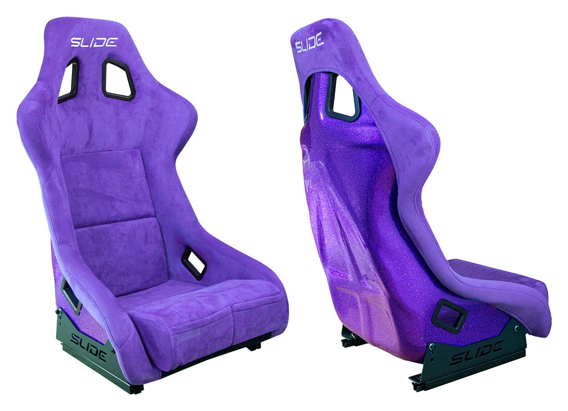 Fotel sportowy SLIDE KS2 Premium Purple Welur Purple Glitter