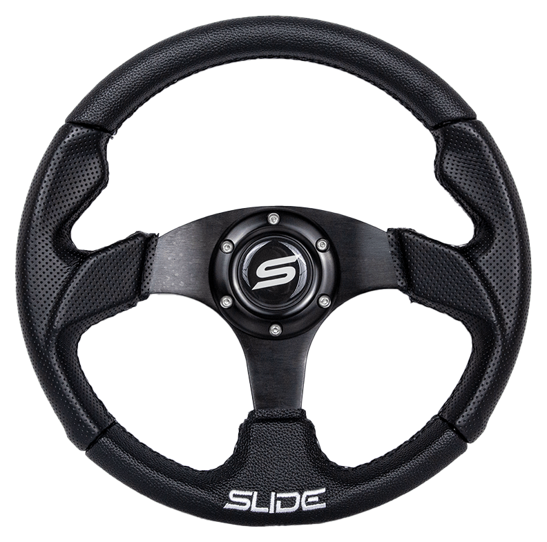 Kierownica SLIDE 320mm offset:20mm Skóra Black