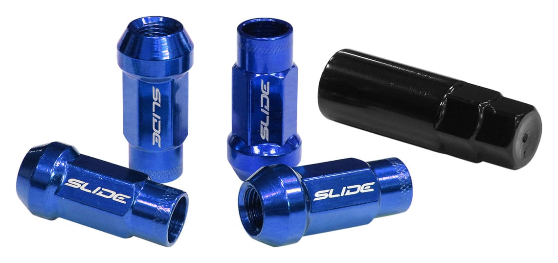 Nakrętki SLIDE JDM Stal M12x1,5 46mm Niebieskie