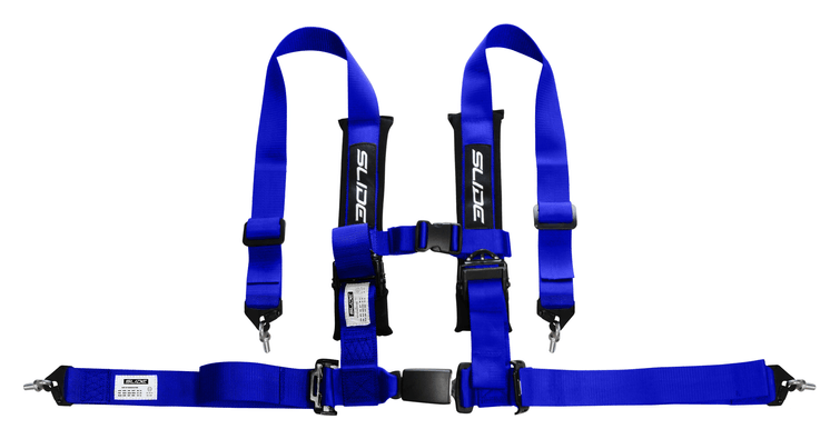 Pasy sportowe Slide 4p 2" Niebieskie Homologacja E4