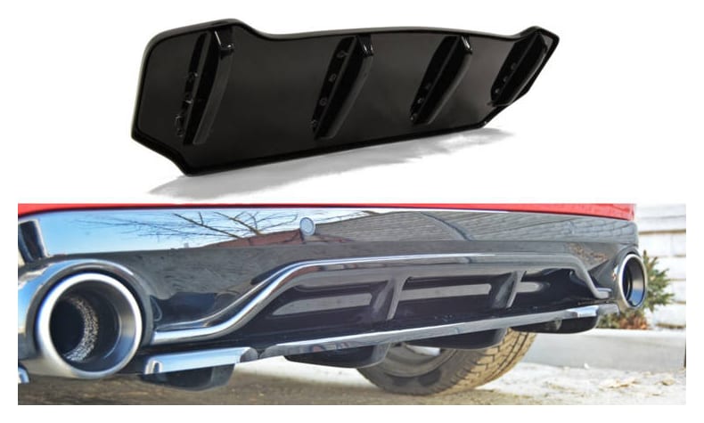 Splitter Peugeot 308 II GTI Tył Środkowy z Dyfuzorem