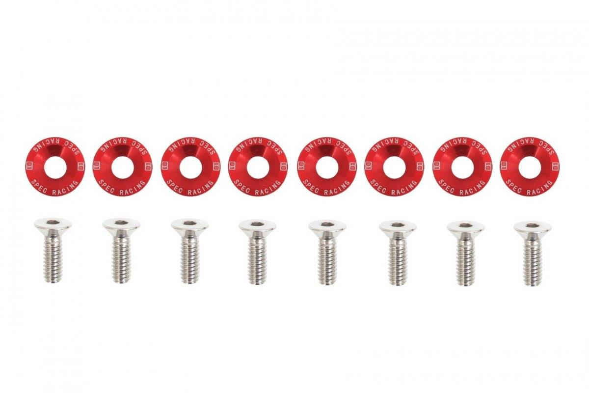 Śrubki, podkładki ozdobne M6x1.0 15mm D1 Red