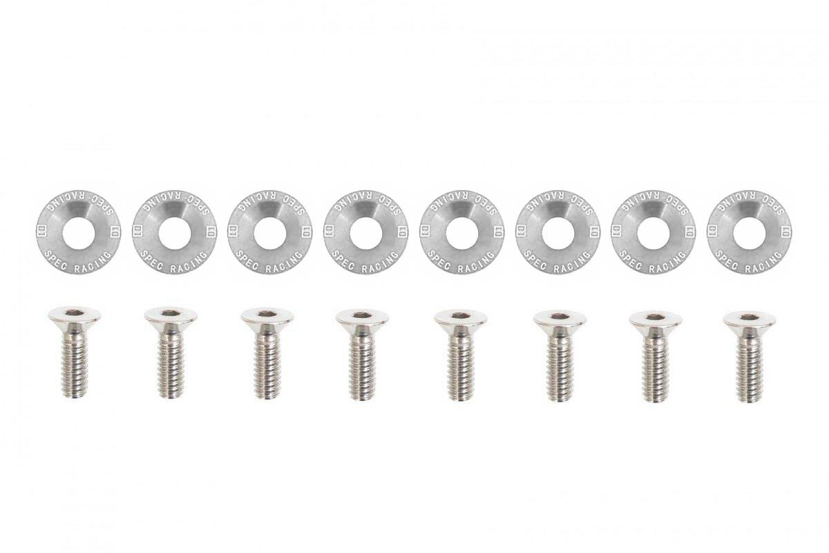 Śrubki, podkładki ozdobne M6x1.0 15mm D1 Silver