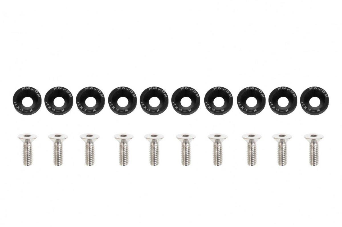 Śrubki, podkładki ozdobne M6x1.0 15mm JDM Black