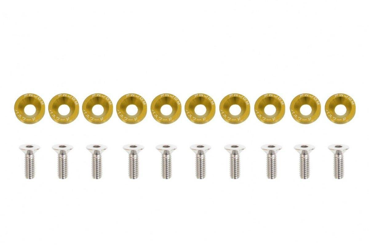 Śrubki, podkładki ozdobne M6x1.0 15mm JDM Gold