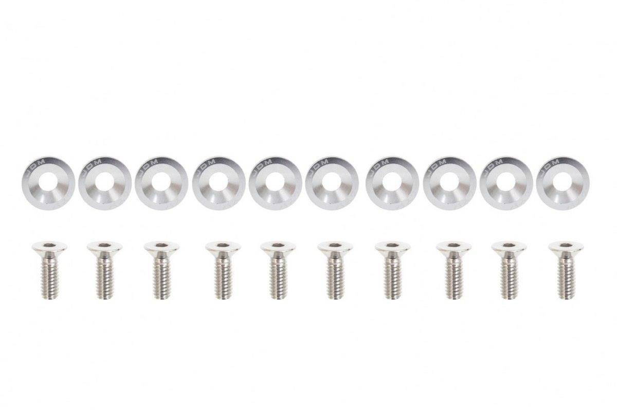 Śrubki, podkładki ozdobne M6x1.0 15mm JDM Silver
