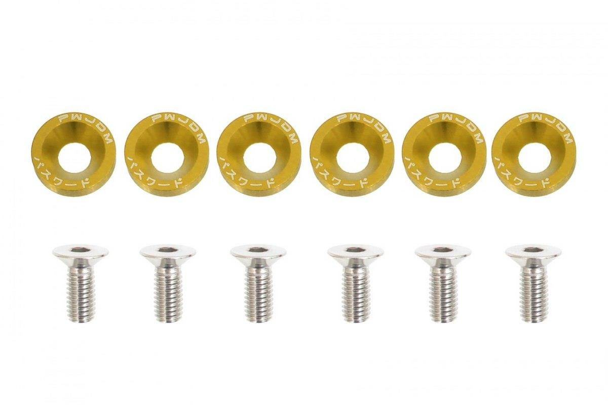 Śrubki, podkładki ozdobne M8x1.25 15mm JDM Gold