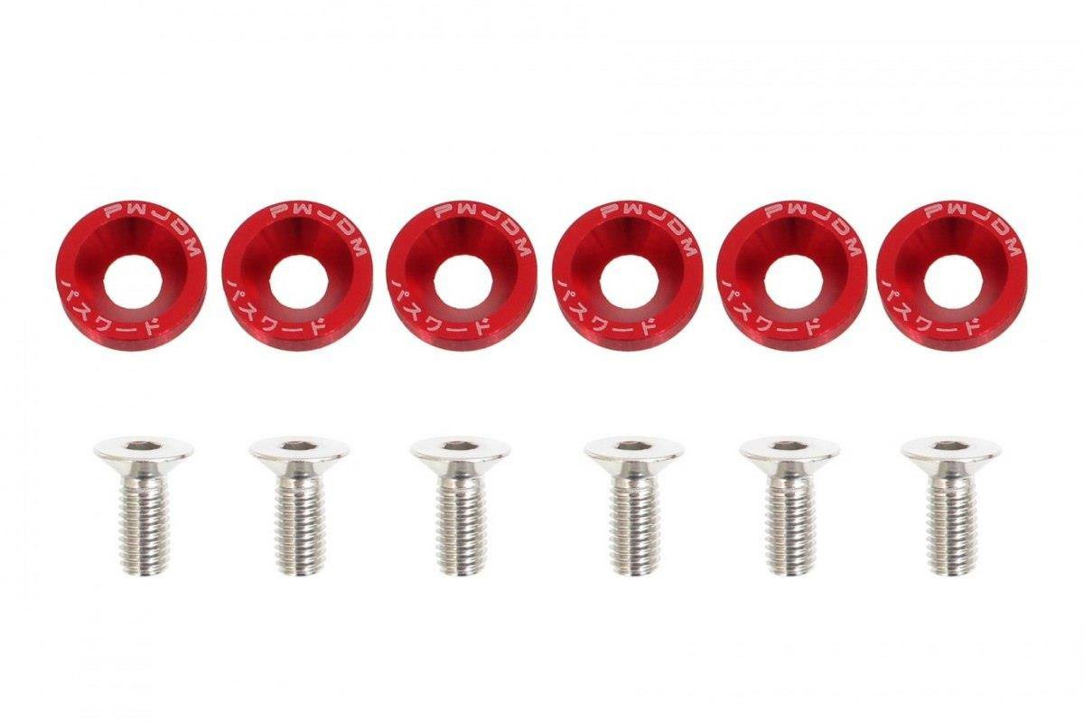 Śrubki, podkładki ozdobne M8x1.25 15mm JDM Red