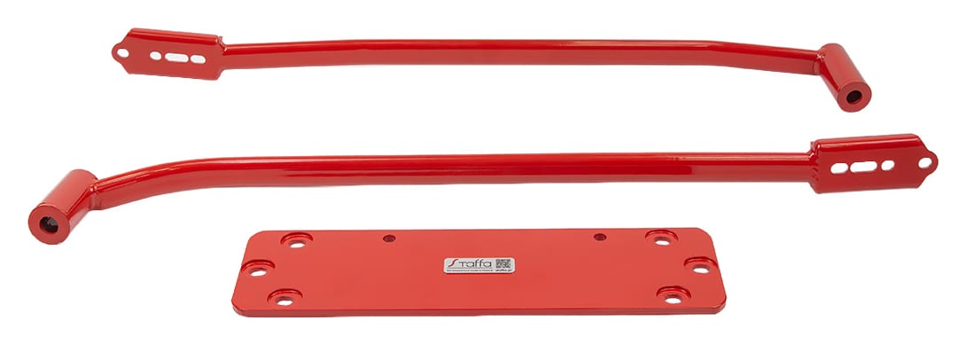 Zestaw rozpórek BMW 1 F20 F21 2 F22 F23 3 F30 F31 F34 F35 4 F32 F33 F36 środkowe dolne Red Aluminium