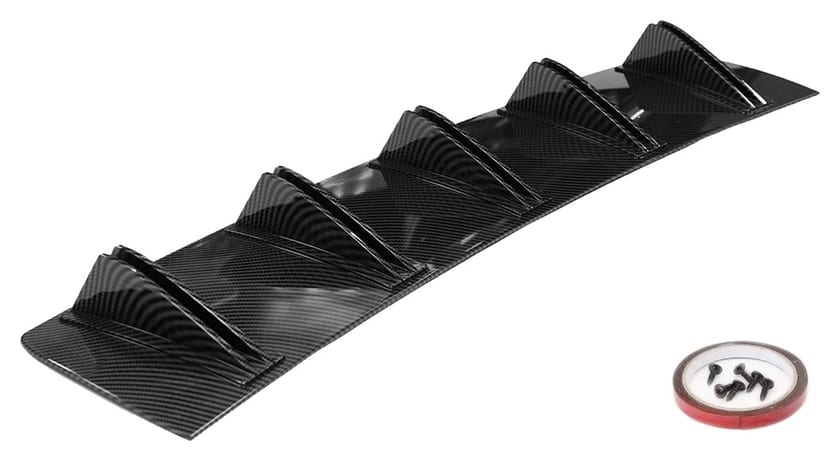 Uniwersalny dyfuzor tylnego zderzaka Black Carbon look
