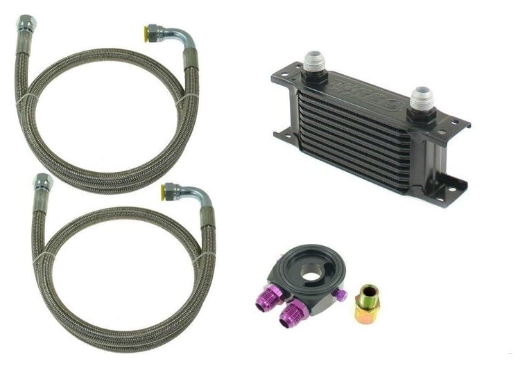 Zestaw Chłodnica Oleju TurboWorks Slim 10-rzędowa 140x75x50 AN10 Black
