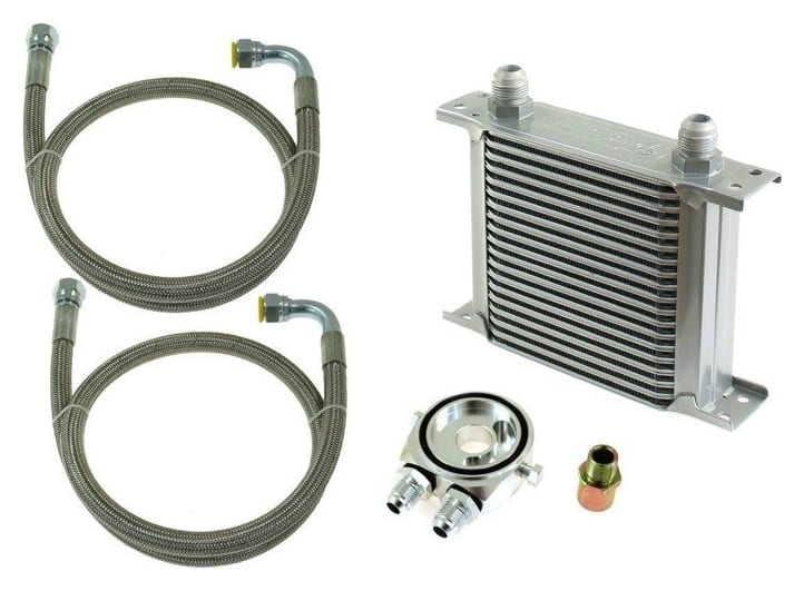 Zestaw Chłodnica Oleju TurboWorks Slim 16-rzędowa 140x125x50 AN10 Silver
